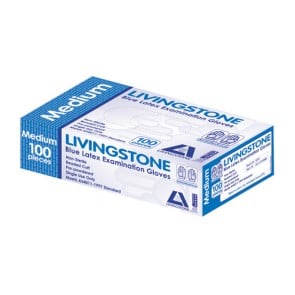  Livingstone Premium Latex Examination Gloves Medium 100pcs