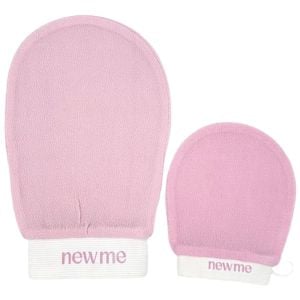 New Me Face and Body Exfoliating Mitt Duo - Pink