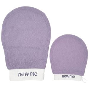 New Me Face and Body Exfoliating Mitt Duo - Purple